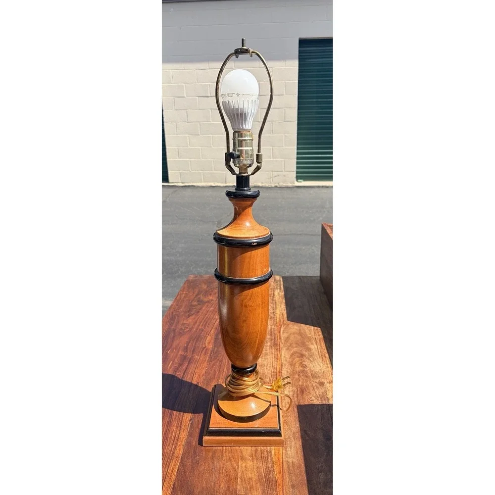 Vintage Robert Abbey Mid-Century Modern Maple Table Lamp Biedermeier Style